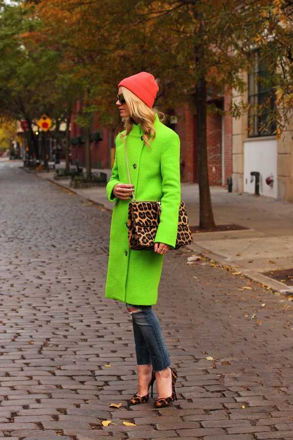 Зеленое пальто с чем носить - фото и описание модных образов