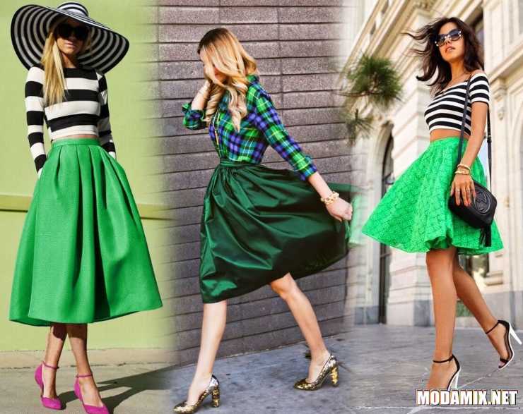 С чем носить зеленую юбку: 25 образов для всех времен года | trendy-u