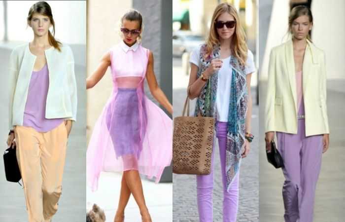 Персиковый цвет в одежде  сочетание с другими цветами, кому подходит, с чем носить Серый Голубой, Фиолетовый, Бежевый, Розовый