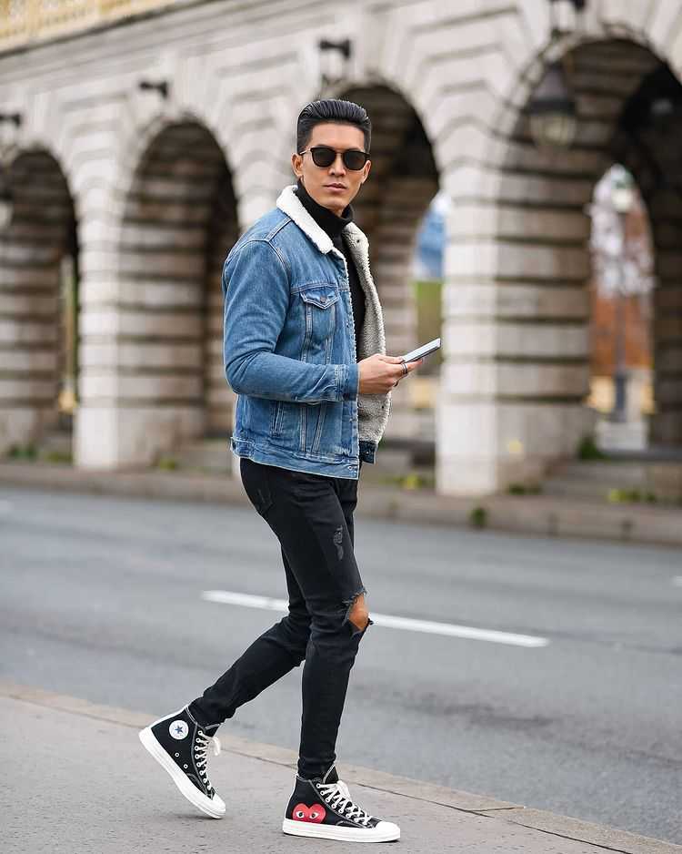 Мужской джинсовый пиджак: модели и образы