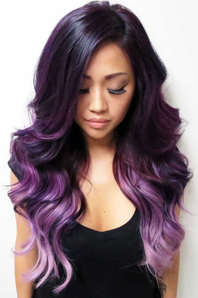 Фиолетовый цвет волос: кому подходит, фото популярных оттенков