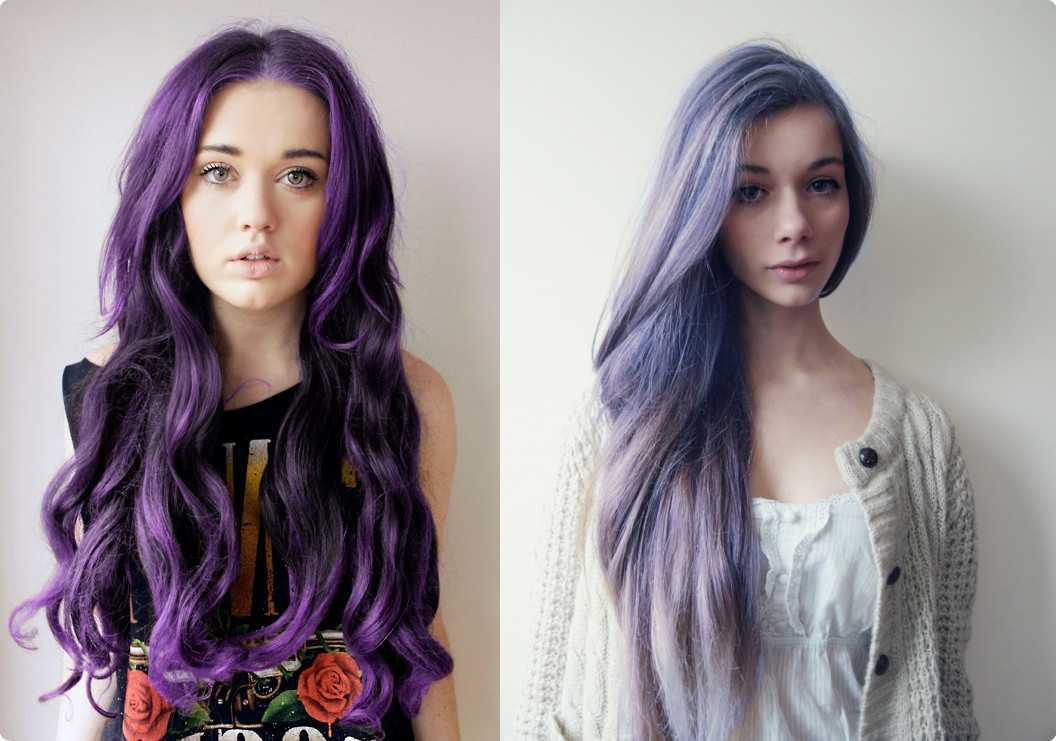 Фиолетовое омбре на темные волосы может быть любых оттенков  лиловых, сиреневых, бордовых, баклажанных Окрашивания легко выполнить в домашних условиях