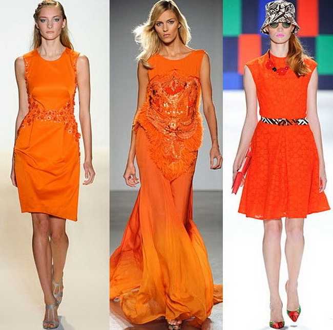 Оранжевое платье с чем носить фото