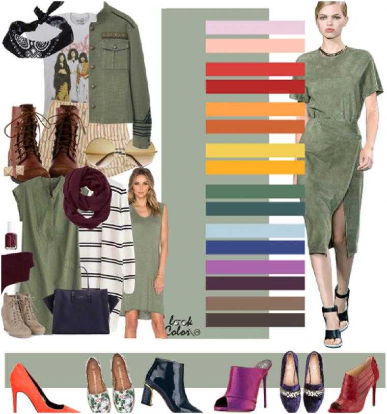Сочетание цвета в одежде и обуви