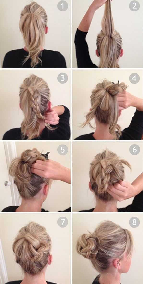 Как сделать объемный пучок на длинные волосы пошаговая инструкция