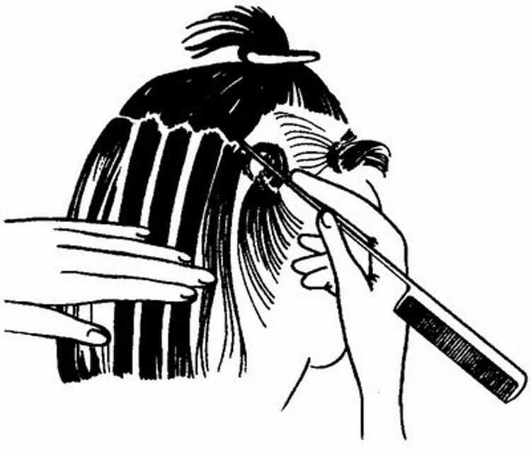 Техника окрашивания прядями. Техника мелирования штопкой. Технология мелирования волос методом Штопка. Мелирование теменной зоны техника. Мелирование волос Штопка схема.