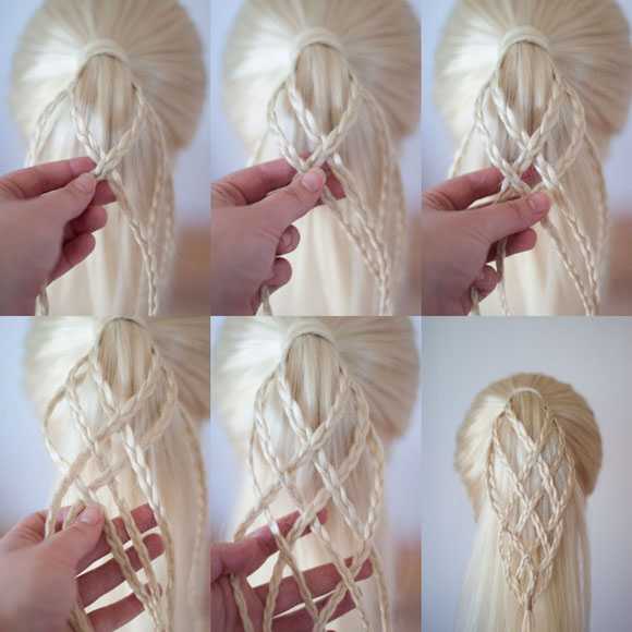 Косы с резинками: схема плетения. прически с косами на средние волосы