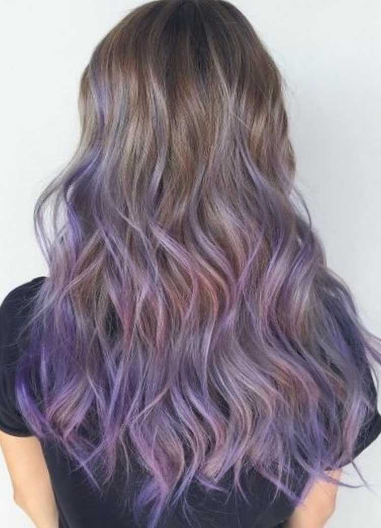 Фиолетовое омбре на светлых и темных волосах: кому идет, как сделать